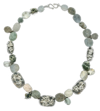 jasper silver roughened necklace
